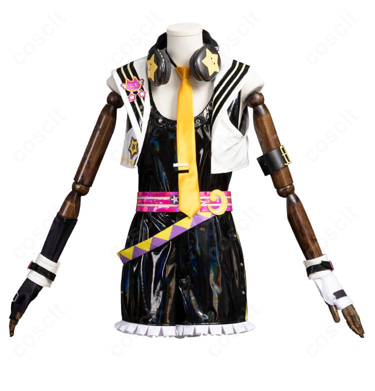 鏡音レン Muse Dashコラボ衣装 正面全体。上着・ネクタイ・腰装飾の配色が分かる構図