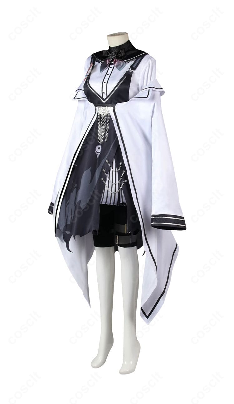 リバース：1999 バルーンパーティー衣装の側面全身。スカートのボリュームとコートのラインが見える