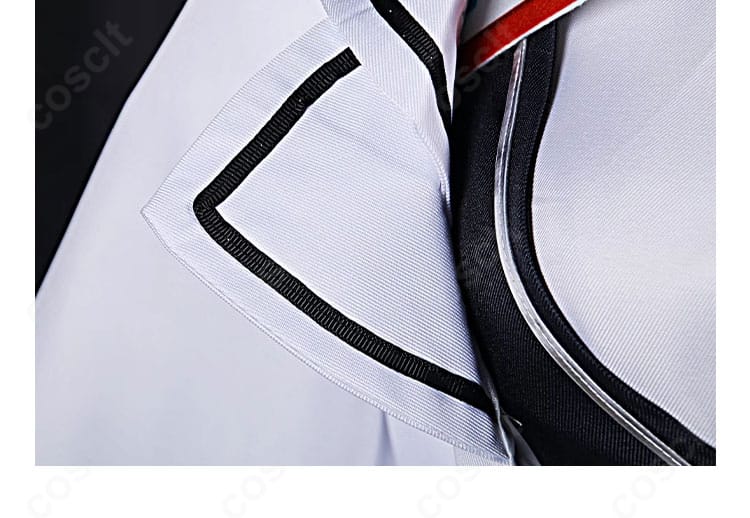 コートの襟（衣領）ディテール。立ち上がりと縁のパイピング