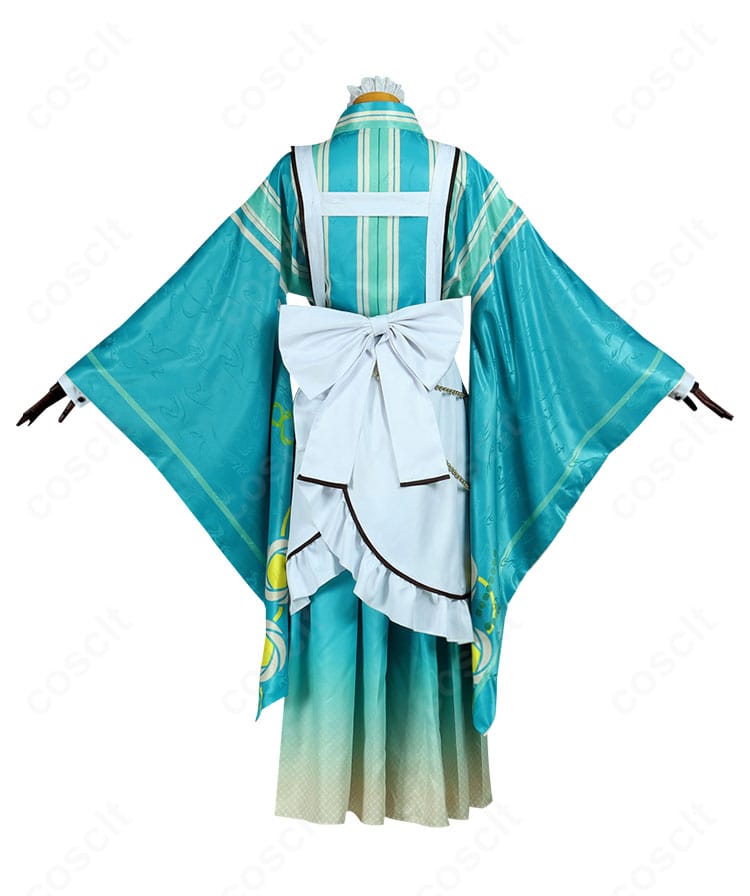 紫之 創 恋こい喫茶衣装 背面の大きな蝶結びとエプロン結び目のディテール