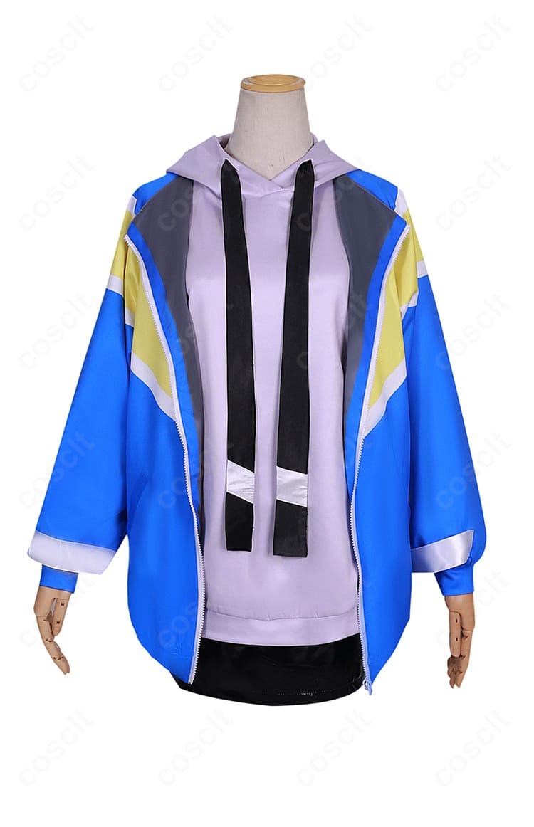 夜のクラゲは泳げない 山ノ内花音 コスプレ衣装の正面全体。コート・インナー・スカートのバランスと刺繍風ディテールが分かる写真。