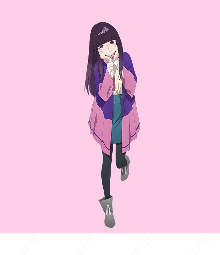 高梨・キム・アヌーク・めいのコスプレ衣装一式のディテール。コートとシャツ、スカートのデザインを忠実に再現。