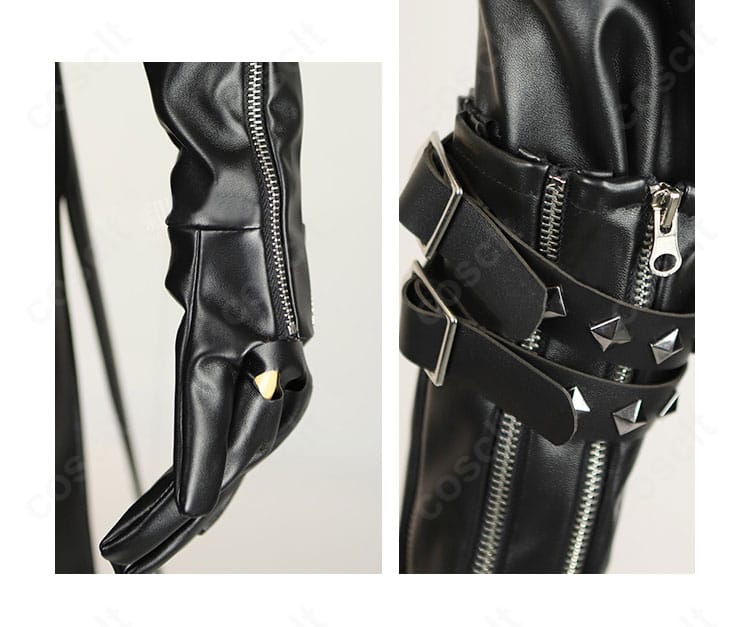 袖口の意匠と手袋・腕ベルトの構成を示すディテールアップ