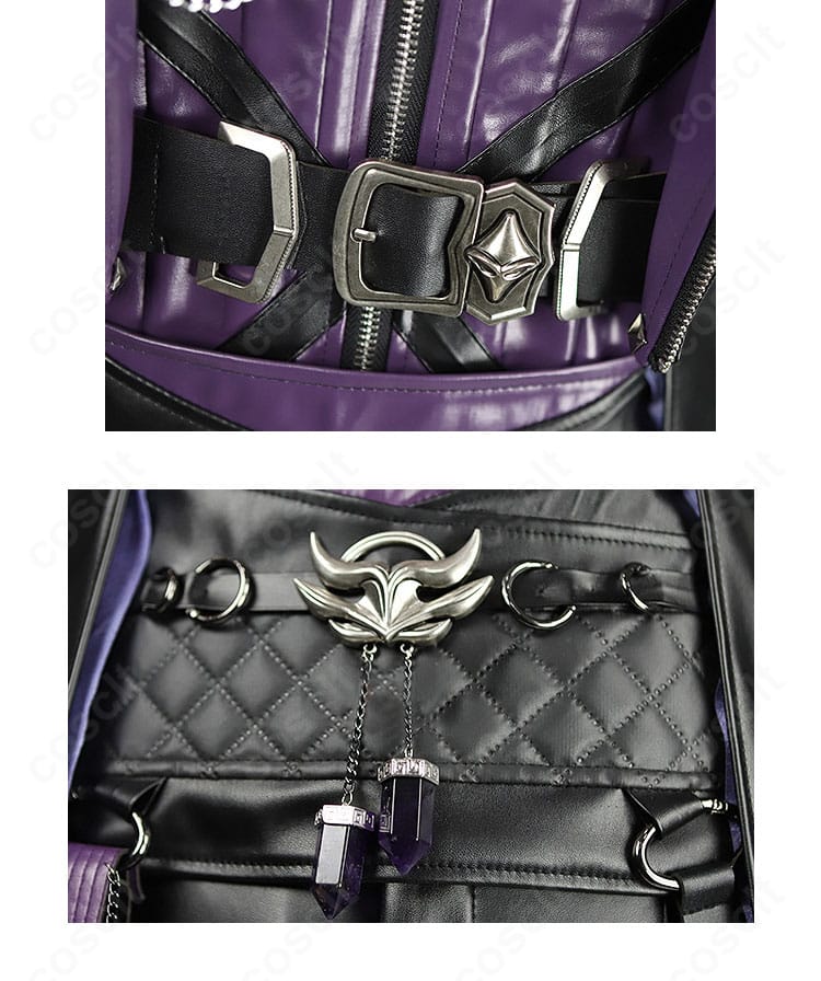 コルセットベルトと腰飾り・チェーンの固定方法が分かるウエスト周りの詳細