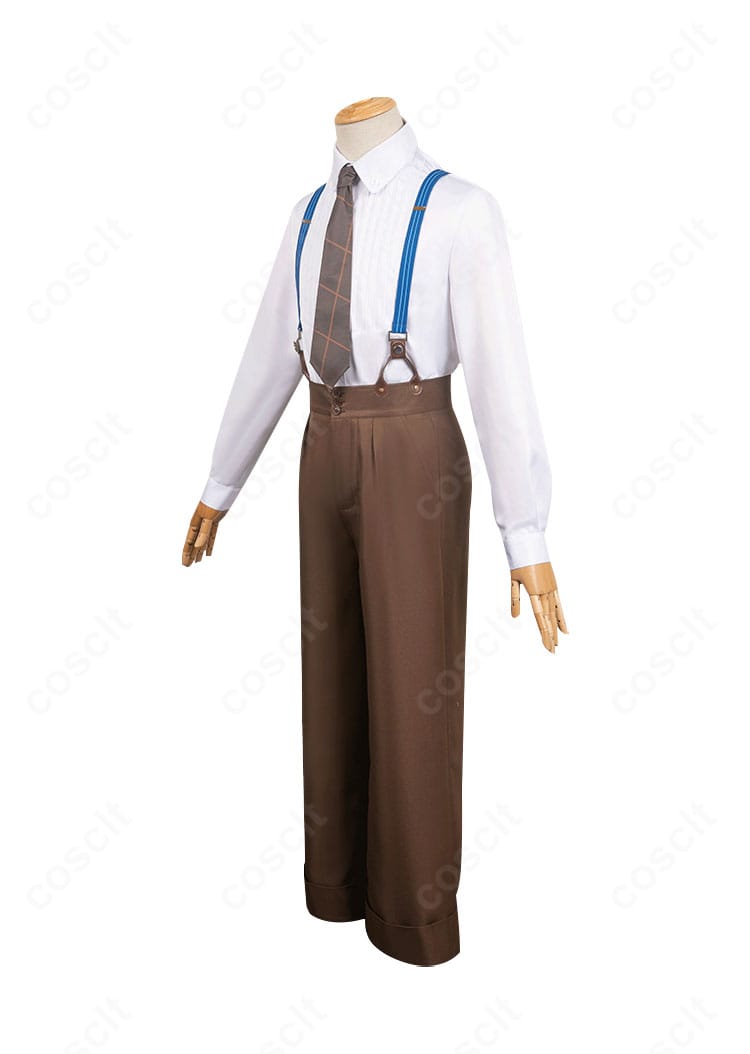 シャルルマーニュ 霊衣ディスガイズ・コスチュームの側面。サスペンダーの調整金具やネクタイの落ち感など細部を確認。