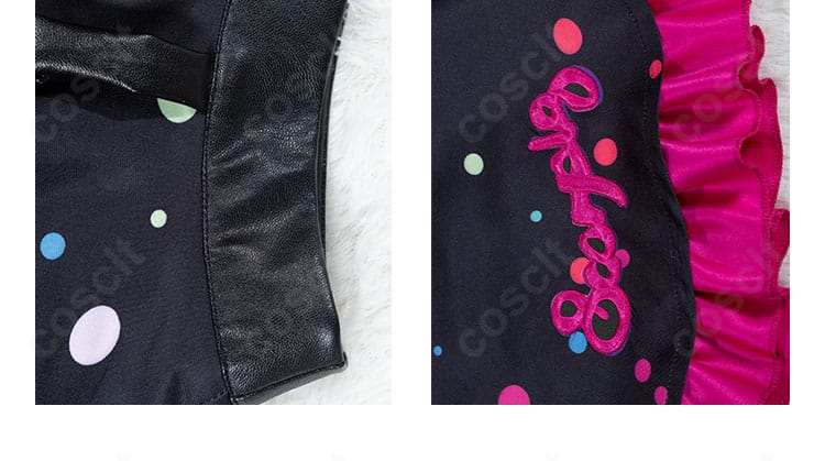 スカートの縁取り・柄のディテール。広がり方と質感の比較ができる