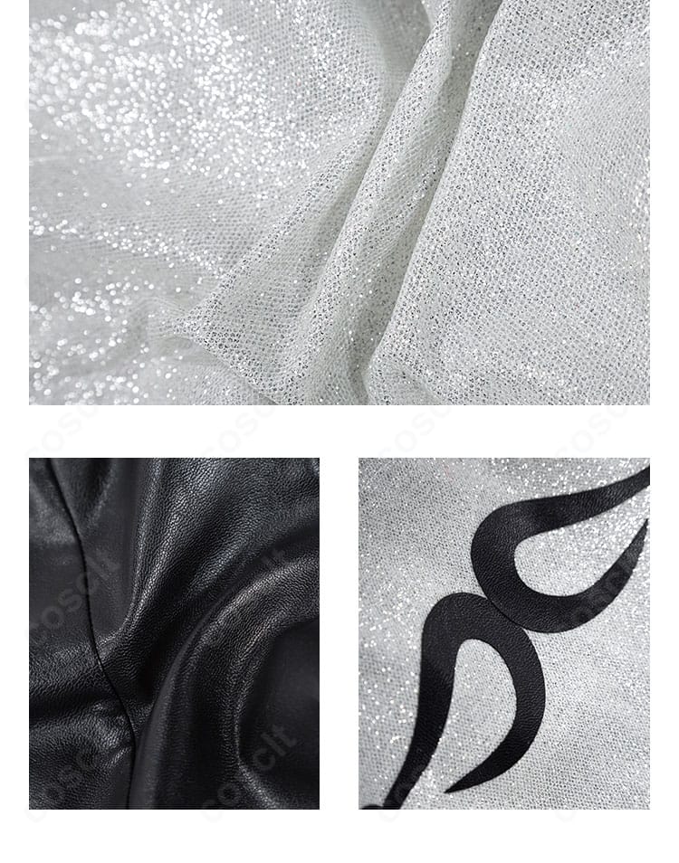 衣襟部分の装飾ディテール。つけ襟の形状と縁取りの美しさが際立つ接写