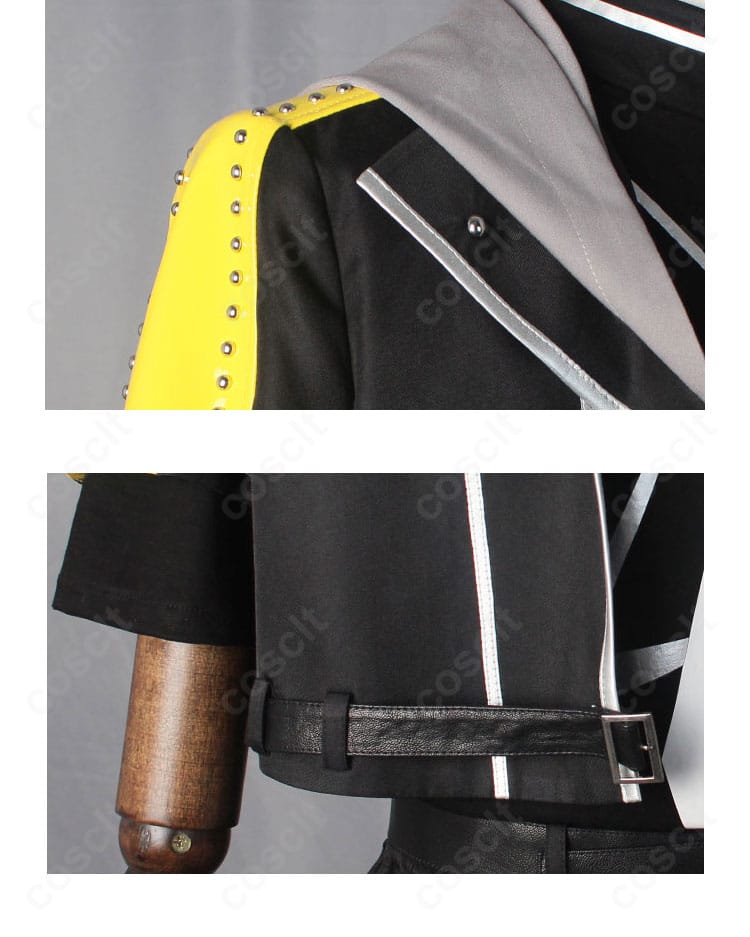 エリオスライジングヒーローズ レオナルド・ライト・Jr 衣装の肩部分詳細。肩飾りの形状と取り付け角度の説明的カット