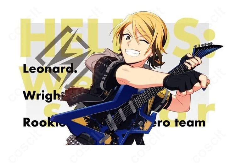 エリオスライジングヒーローズ レオナルド・ライト・Jrの公式イメージを再現したコスプレ衣装のキャラクター参考画像