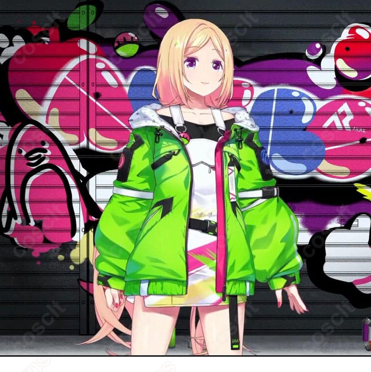 アキ・ローゼンタールのゲーミング私服コスプレ一式を着用した全身イメージ。ホロライブの上品な雰囲気を再現。