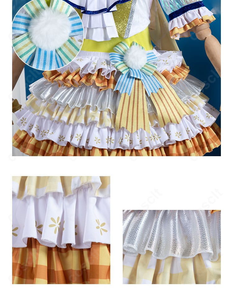 南みれぃ コスプレ衣装のウエスト周りとスカート飾り。腰飾りの配置とフレア感を詳細に。