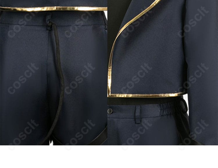 御影玲王 悪魔コスプレ衣装のパンツ背面と襟元の質感。後ろ姿のシルエット補正を確認できる画像。