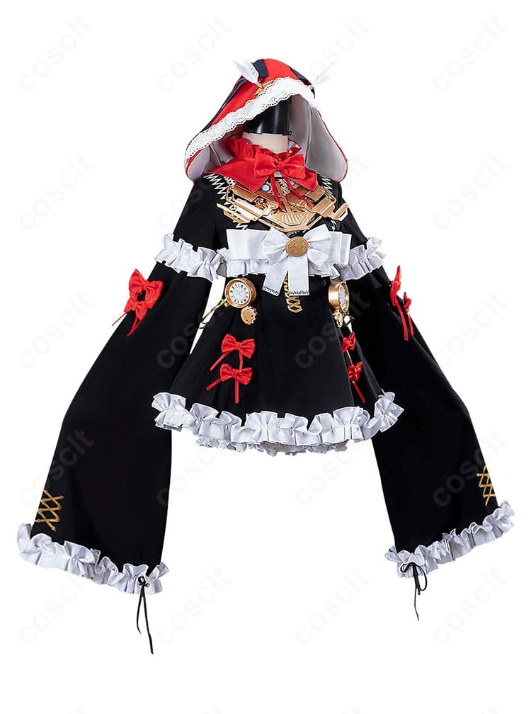 21号・XXI 機械仕掛けの赤頭巾コスの側面。なめらかなシルエットラインと腰飾りの立体感を確認。