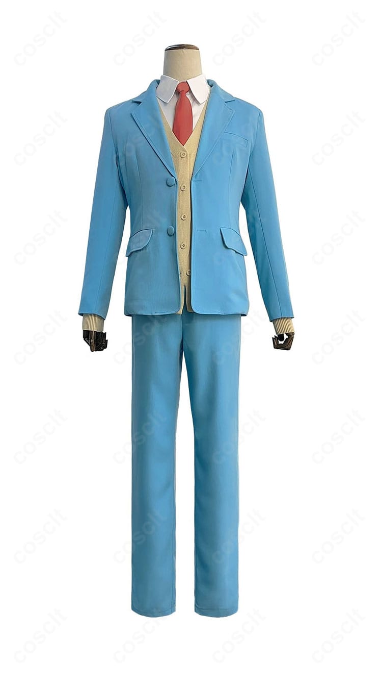 正面全身:スキップとローファー 志摩聡介の制服コスプレ。綺麗な肩線とハリのあるブレザーが特徴