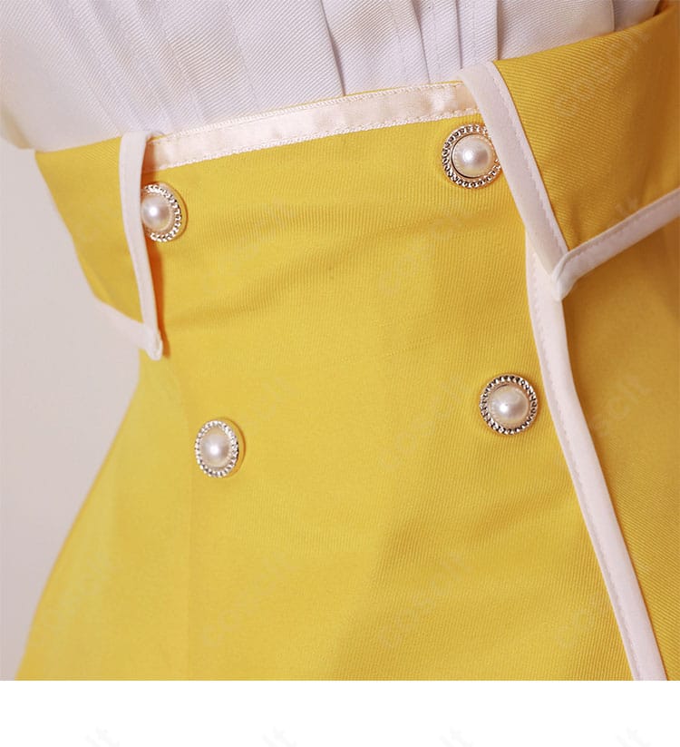 天川薫子 コスプレ衣装 スカートウエストとベルト周りの詳細。美しい切替と縫製でウエストラインを演出