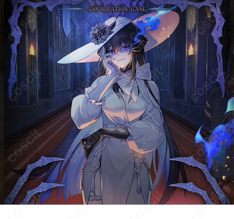 崩壊:スターレイル ダリア(コンスタンス)コスプレ衣装の装飾ディテールを写した近接画像