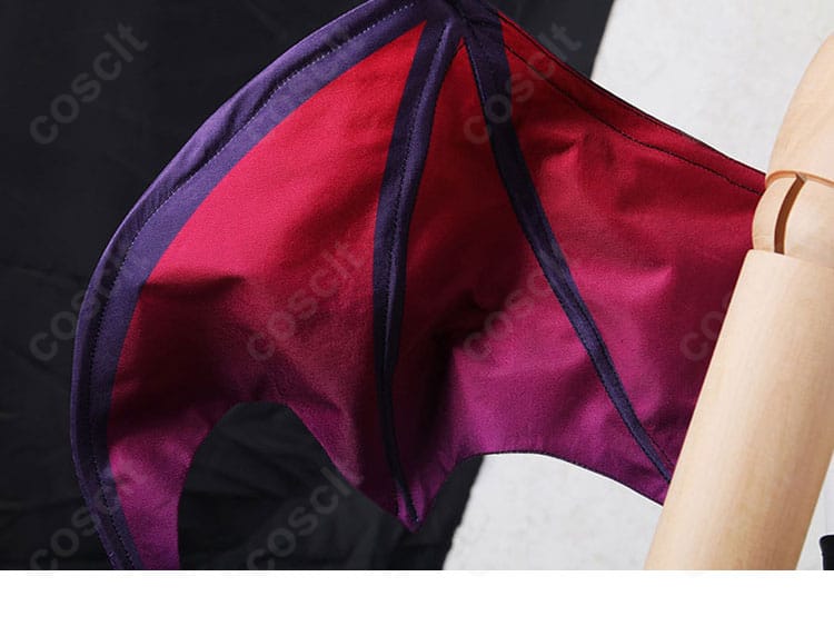 メジロパーマー 月下の悪魔ちゃん♪ コスプレ衣装の背面翼装飾の質感と形状