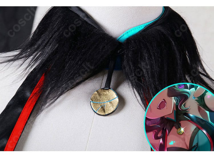 メジロパーマー コスプレ衣装のリボン装飾ディテール(胸元)