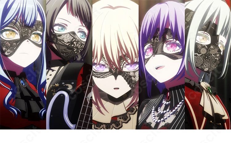 八幡海鈴(Ave Mujica ティモリス)のコスプレ衣装イメージ。セット内容とシルエットが分かる全景。