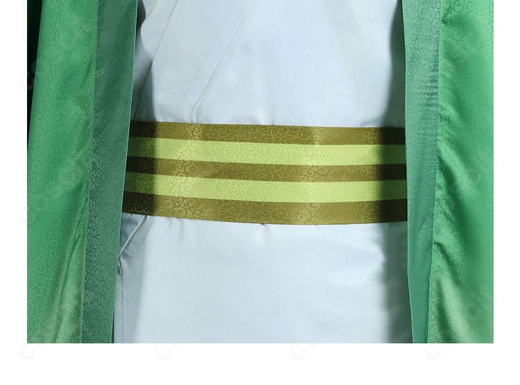 腰封(帯)の意匠ディテール。模様と縫製ラインを詳細に表示。