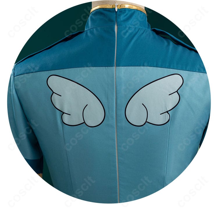 背肩部分の装飾ディテール。縁取りと配置の再現性を示すアップ