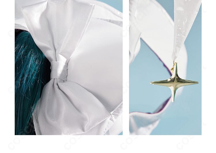 レーシングミク 2024 Ver. 帽子の蝶と星モチーフ装飾ディテール。小物の質感と立体感を強調