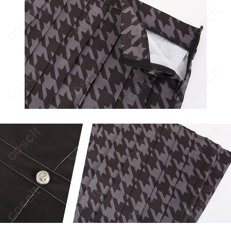 久慈川りせ 制服コスのスカートディテール。プリーツの幅とシルエットが分かるアップ。