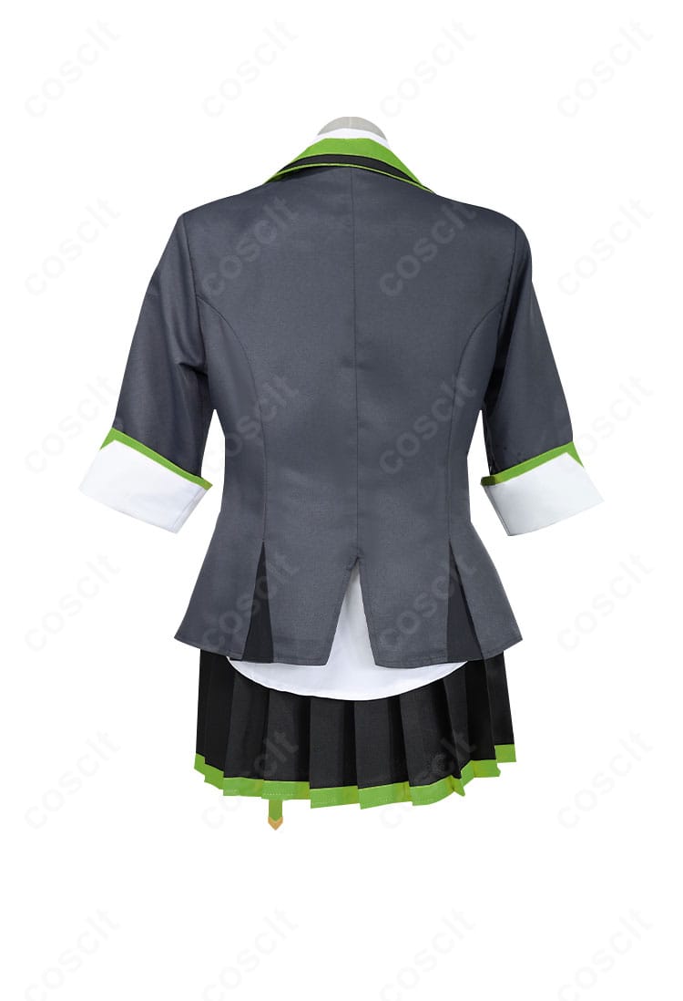 日野森志歩 ユニット衣装(Leo/need)の背面。背中のカッティングや裾のラインなど後ろ姿の再現ポイント。