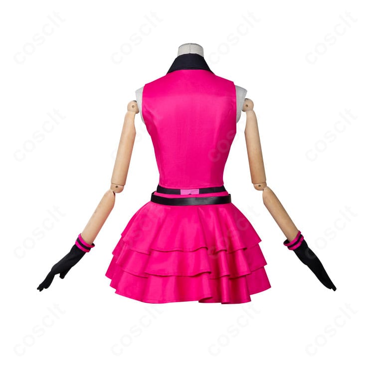 春音あいら ユニット衣装の背面。後ろリボンや開閉部、背面装飾の仕立てを示すディテール画像。