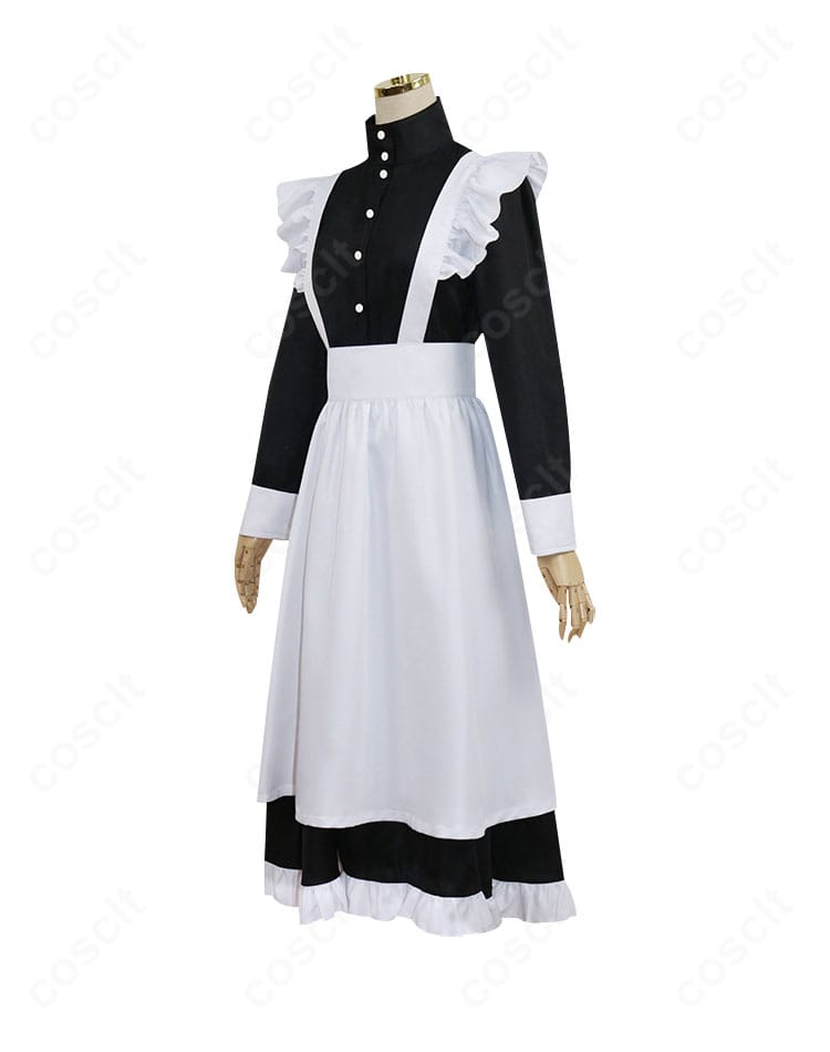 大川村寧 コスプレ衣装 側面。ウエストラインや袖口装飾など立体的なディテールが分かるアングル