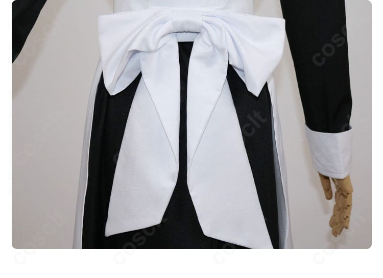 魔都精兵のスレイブ 大川村寧 コスプレ衣装 背面の大きな蝶結び。エレガントで可愛い後ろ姿のアクセント