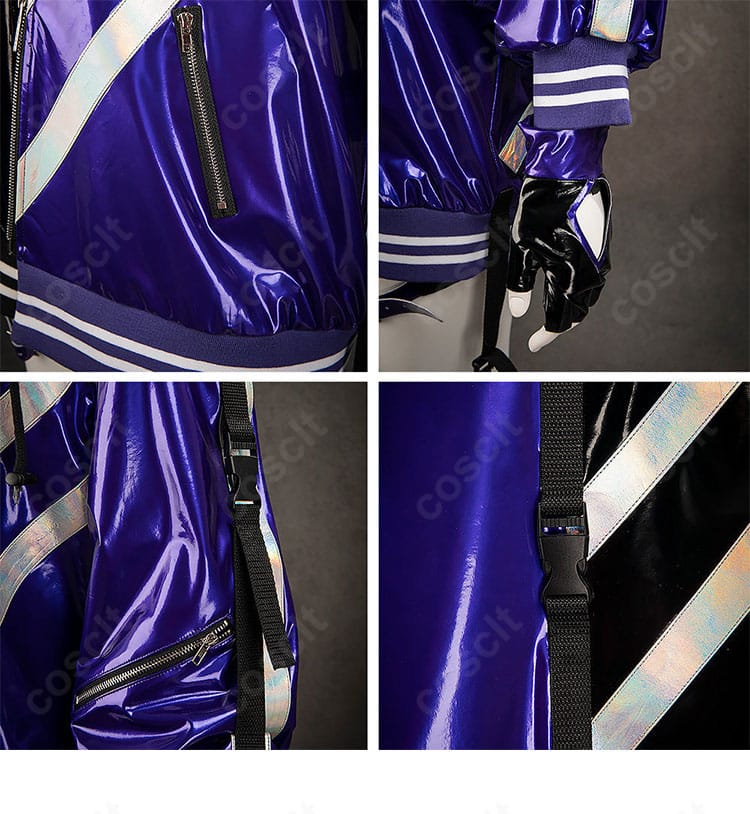 左袖装飾の詳細。縁取りと金具の質感、カフス形状の作り込みが見える画像。