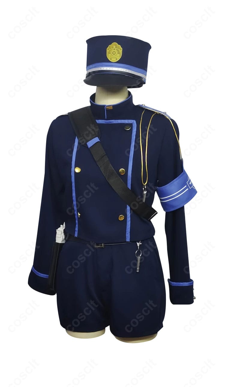 ブルアカ 橘ヒカリ・橘ノゾミ 制服の装飾アップ。刺繍風ワッペン、アイコン、ボタンの質感と配色を強調。