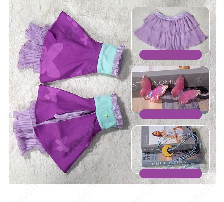 笹原名月コスプレ衣装のアクセサリーセット。髪飾りや小物のデザインが分かる画像