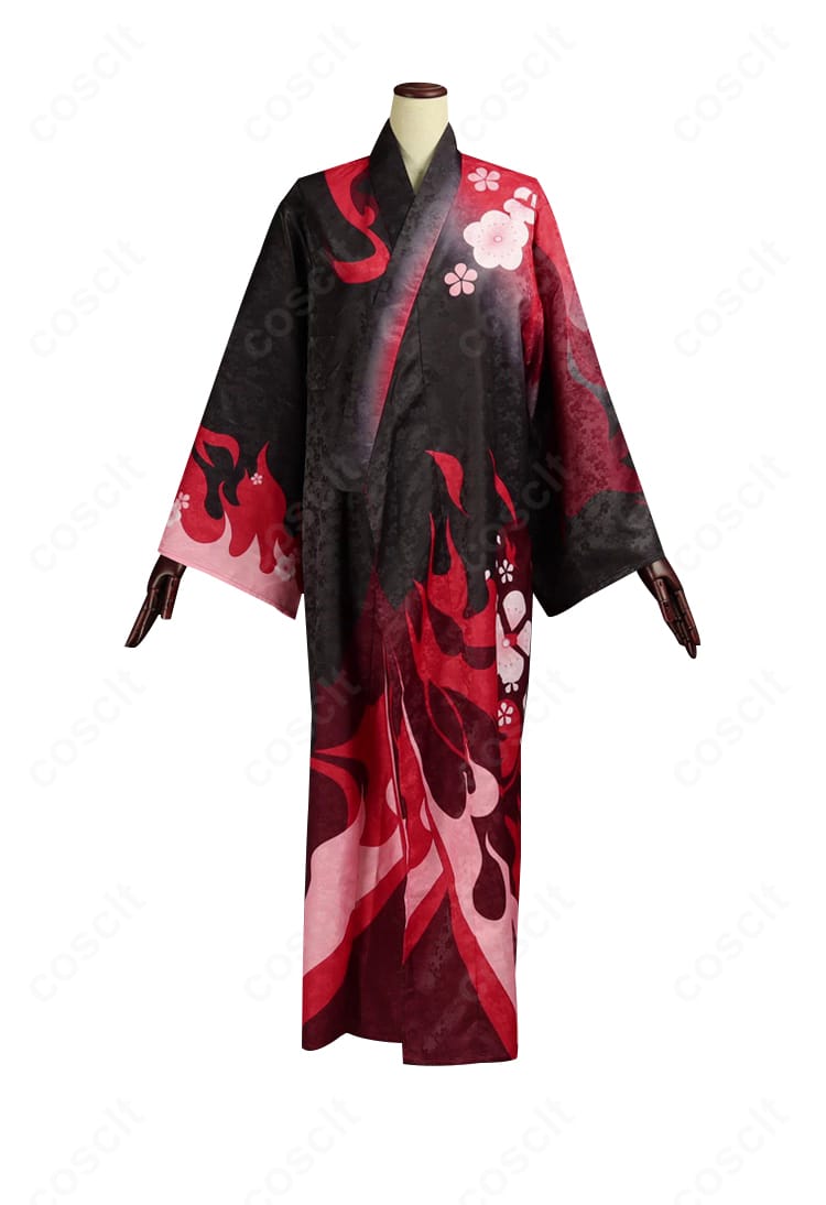 原神 羽生田千鶴 コスプレ衣装の近接ディテール。縁取りや装飾パーツの精緻な仕上がり。