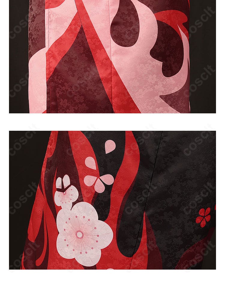 原神 羽生田千鶴 コスプレ衣装の襟装飾ディテール。繊細な意匠でキャラクター性を表現。