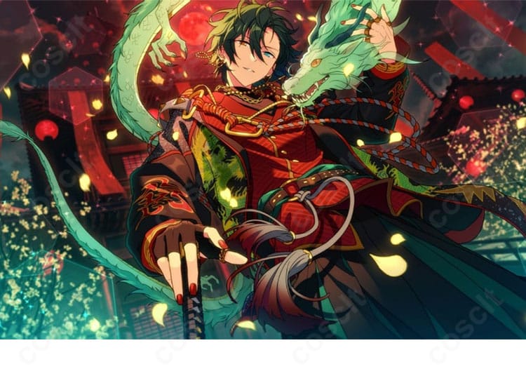 影片みか「スカウト！黄金天衣装」コスプレ一式。ゲームの雰囲気を忠実再現した豪華なステージ衣装の全体イメージ。