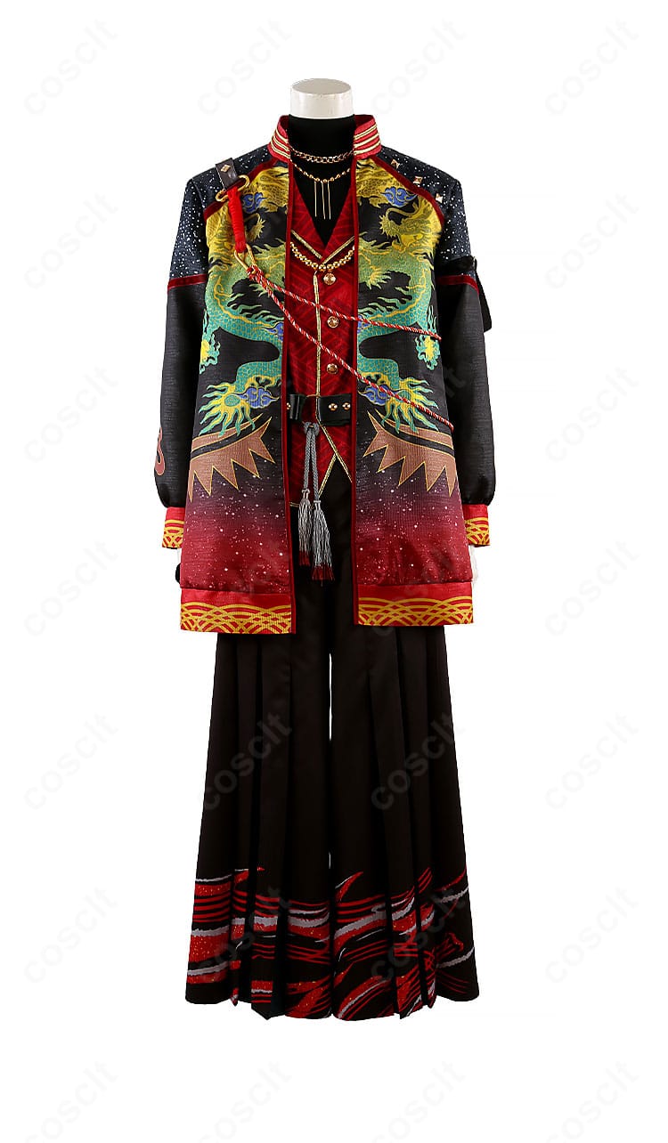 あんさんぶるスターズ！！ 影片みか コスプレ衣装の正面画像。金糸風刺繍とコントラスト配色が映えるデザイン。