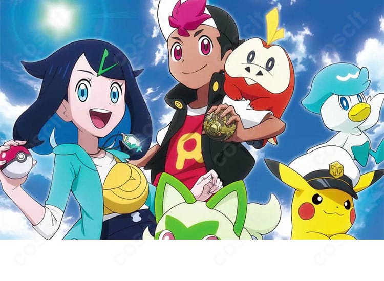 ポケットモンスターのリコ 私服コスプレ一式を着用した全身イメージ。爽やかな配色と上品なシルエットを高品質に再現。