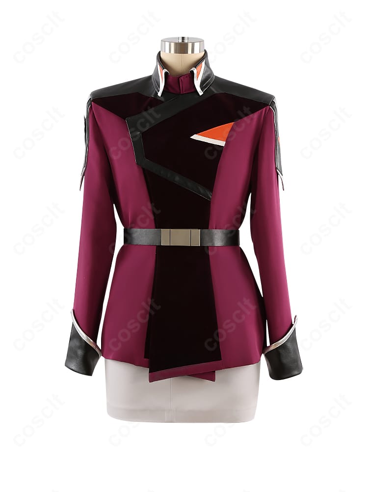 ルナマリア・ホーク ザフト軍制服コスプレ衣装の正面全体画像。襟・袖ラインとミニスカートの高再現ディテール