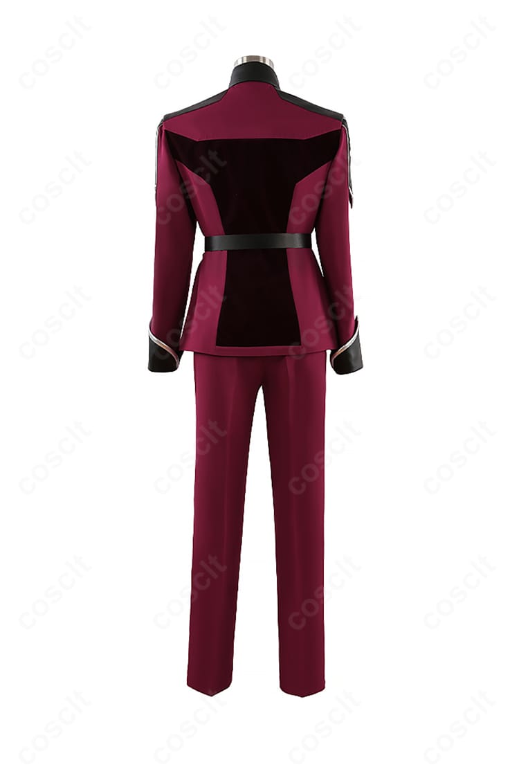 シン・アスカ コスプレ衣装の背面画像。背面のシルエット保持と縫製ディテールを確認可能