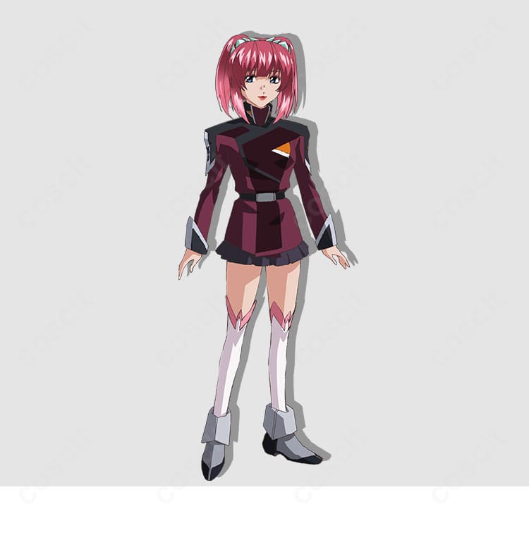 アグネス・ギーベンラートの軍服風コスプレ一式を着用した全身画像。機動戦士ガンダムSEED FREEDOMの世界観を上品に再現。