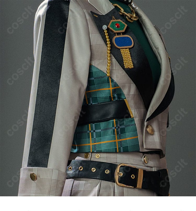 蓮巳敬人 デリジェント・グレイ コスプレの側面装飾と縫製ラインのディテール