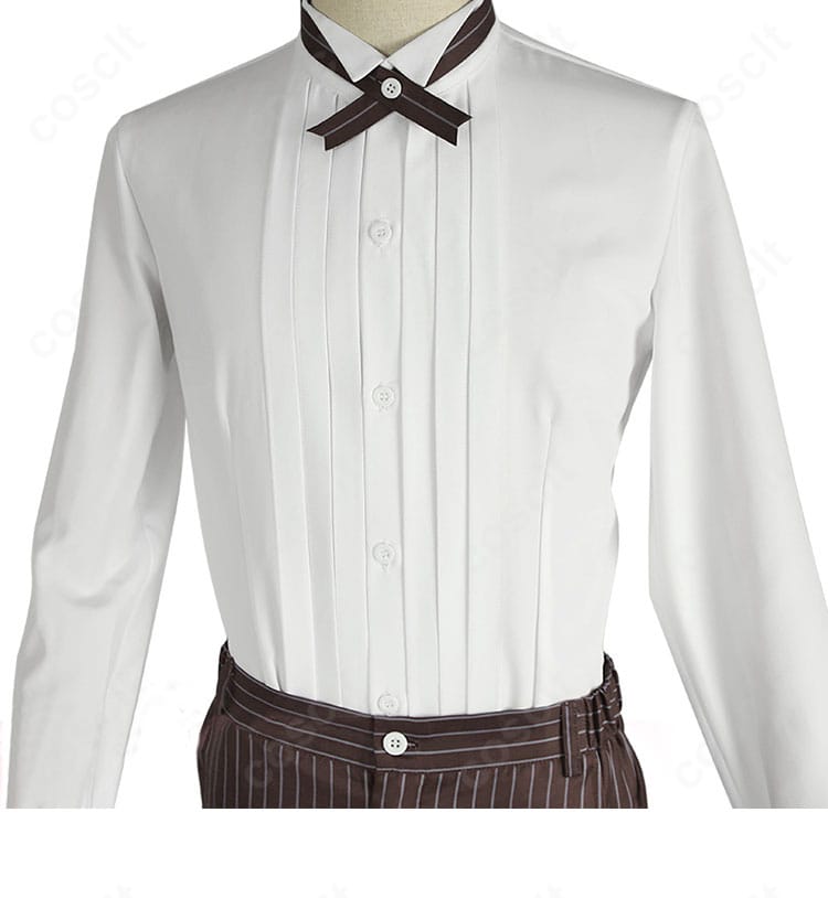 アンセル シャツの襟・前立て・カフスの縫製ディテール