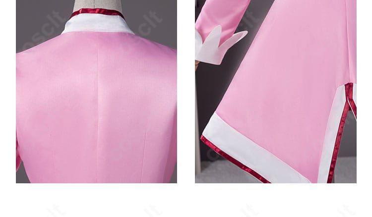 ファイン衣装の背面と裾装飾。裾のラインと背面の仕上げが分かるディテールショット。