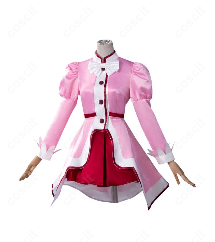 ふたご姫・ファインのコスプレ衣装 側面。袖口やスカートライン、チェーン装飾の立体感が分かる角度。