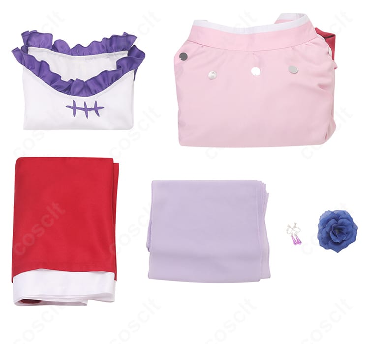 猫猫(マオマオ)8巻衣装のセット内容。上着・スカート・インナー・耳飾り・披帛・髪飾りが揃った一式。