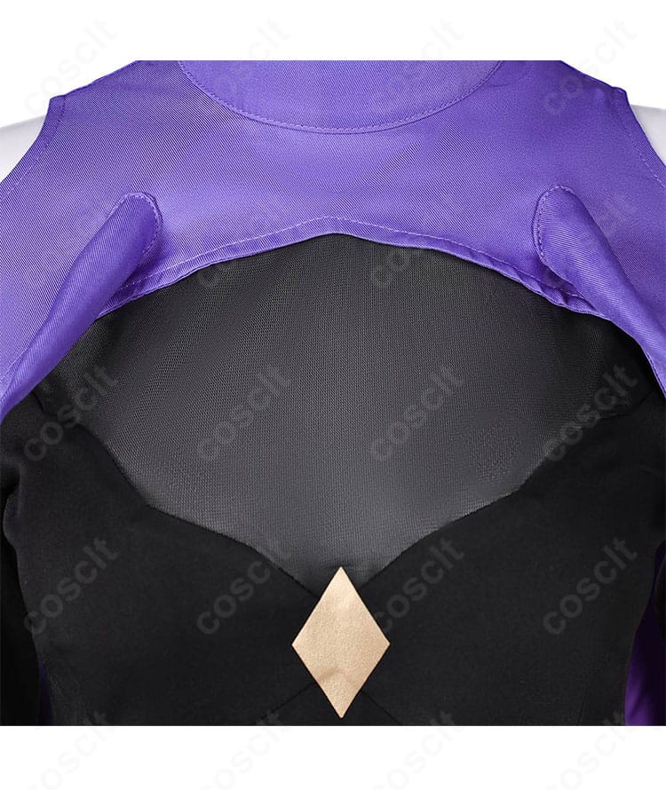 クレメーオ衣装の前胸ディテール。胸元の装飾と刺繍、配色コントラストを接写で示した画像