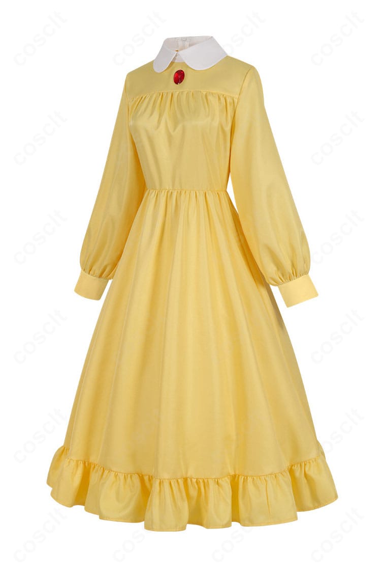 ソフィー・ハッター コスプレ衣装の側面。ウエストの切替と袖のギャザーディテールがわかるアングル。