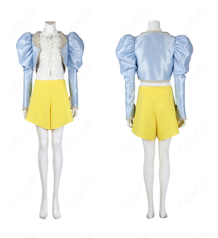 前後からの詳細画像。上着・シャツ・スカートのレイヤー構成と縫製ラインを確認できるカット。